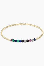 Gold Bliss Gemstone 2mm Bead Bracelet