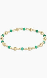 Dignity Sincerity  4mm Bead Gemstone Bracelet - Green Onyx