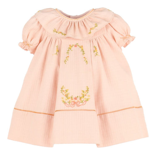 Pumpkin Ruffle Dress Peach