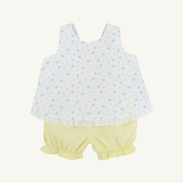 Susy Swing Top Set-Blue and Yellow Daisies