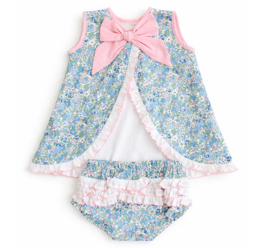 Swing Back Diaper Set - Blue Floral