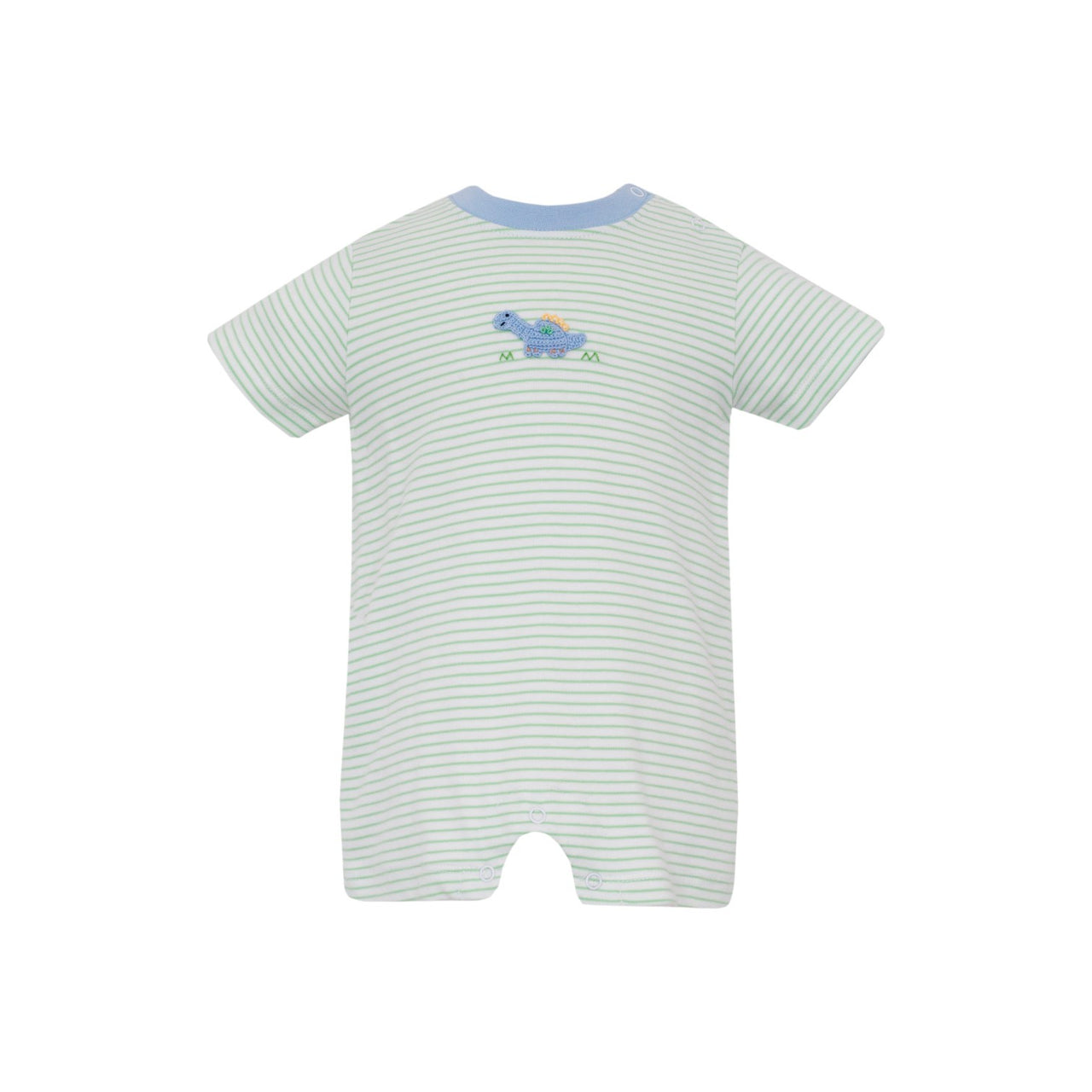 Green Knit Stripe Boy's Romper