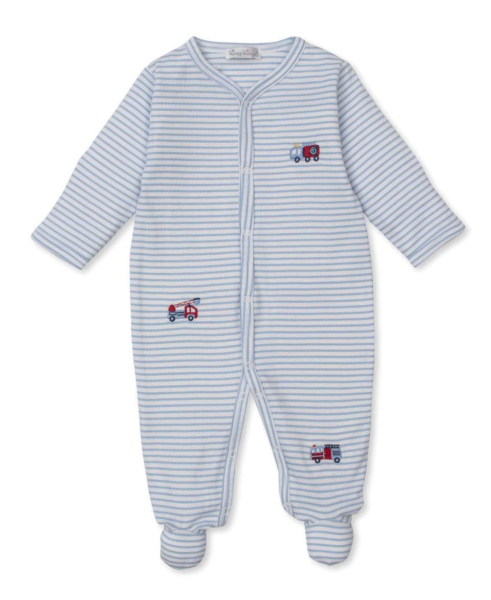 Blue Stripe Footie - Fight The Fire