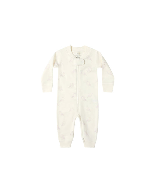 Zip Long Sleeve Sleeper -Snow Owls
