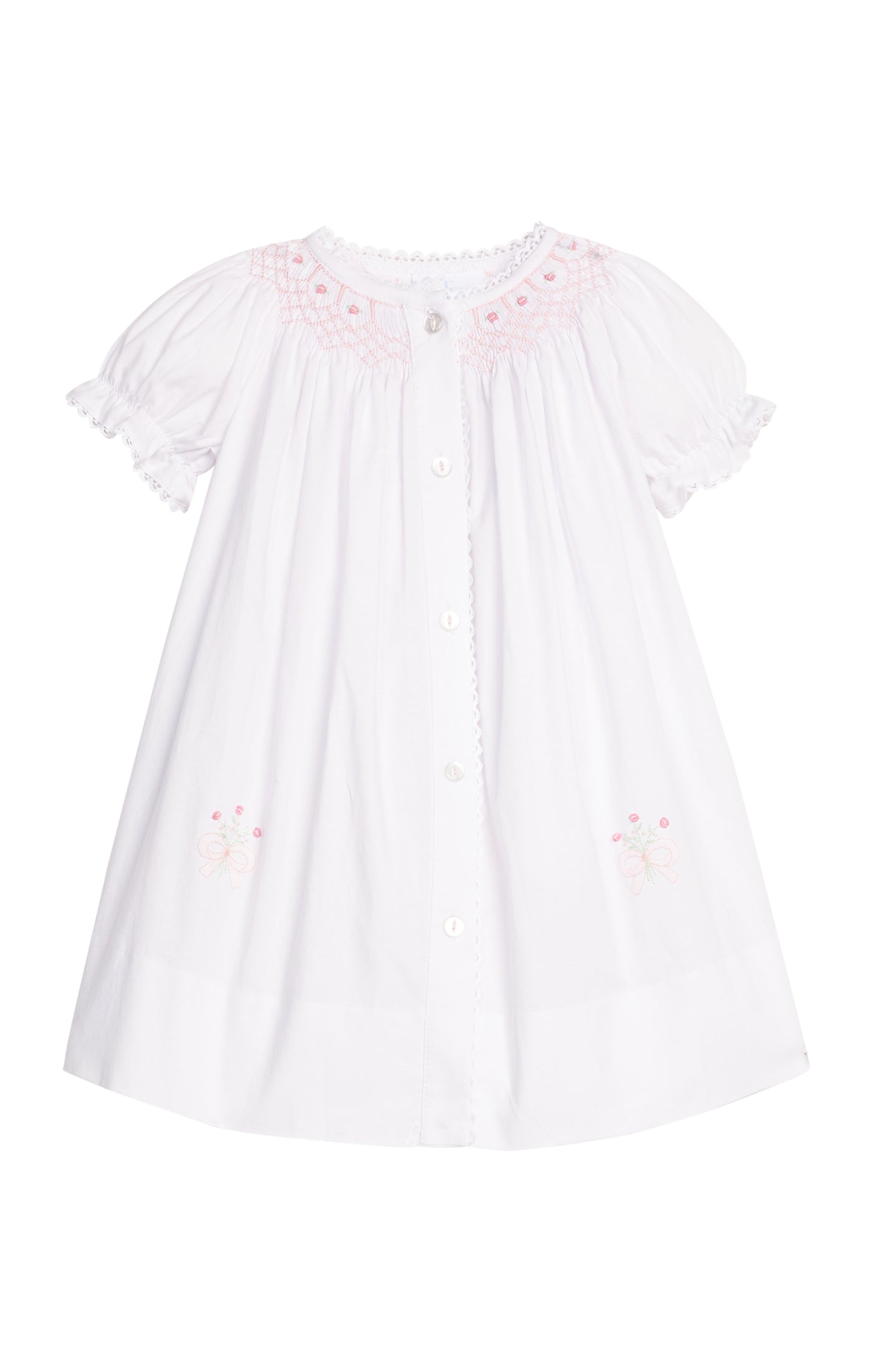 Smocked Heirloom Gown - Pink Roses