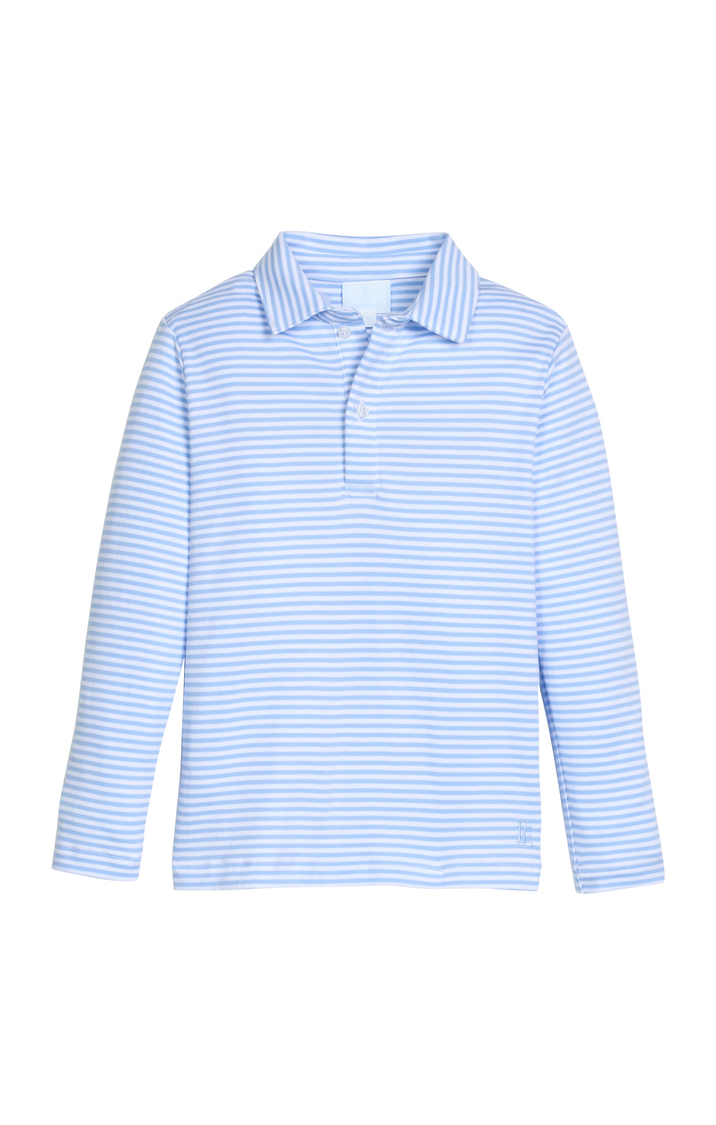Long Sleeve Polo - Light Blue Stripe