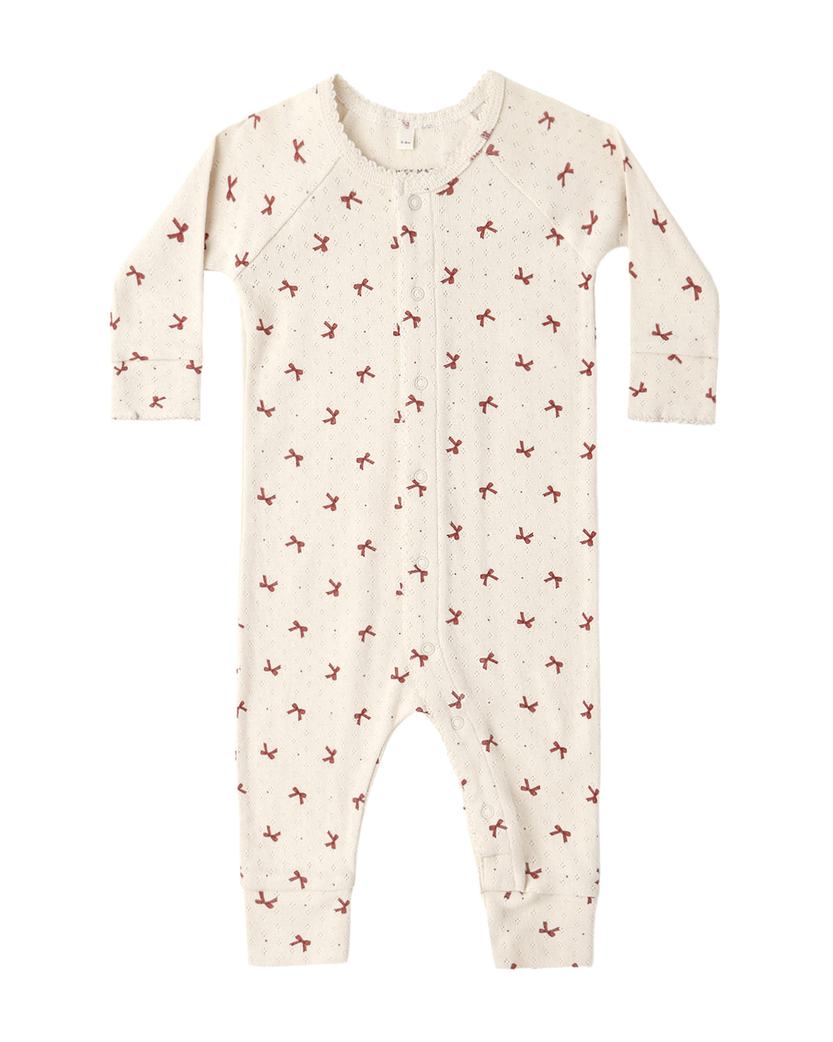 Long Sleeve Romper - Red Bows