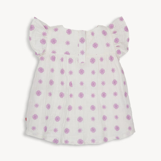Lilac Embroidery Cotton Dress