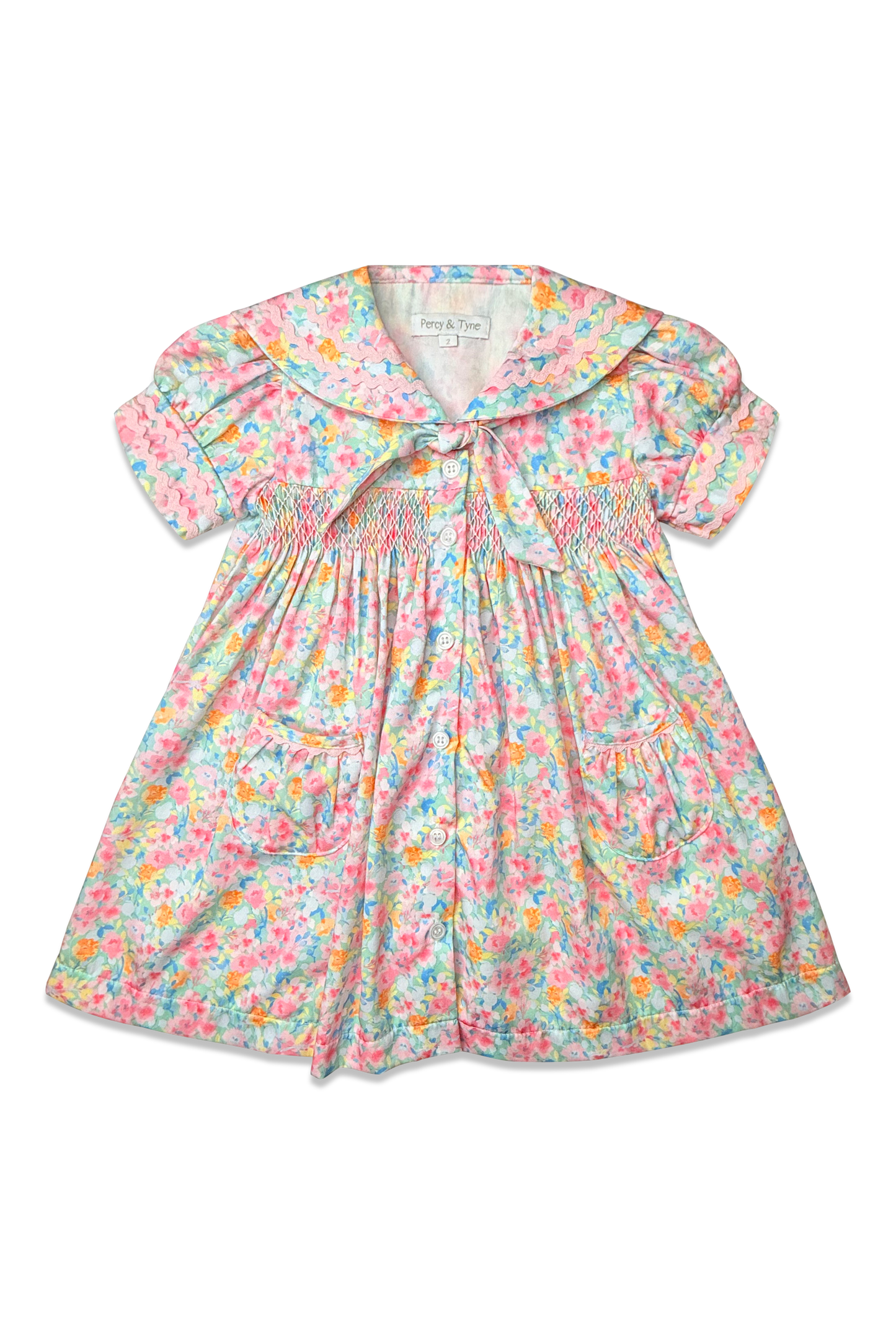 Smocked Sailor Dress-Cayman Floral