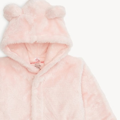 Pink Blossom Minky Magnetic Bear Jacket