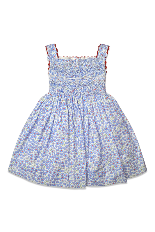 Izzie Dress-Red White & Bloom Floral