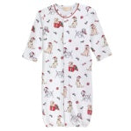 Holy Doggy Xmas  Printed Pima Conv. Gown With Piping