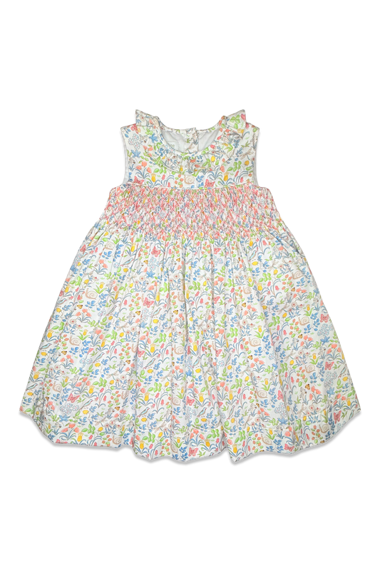 Sleeveless Smocked Christina Dress - Greenville Garden