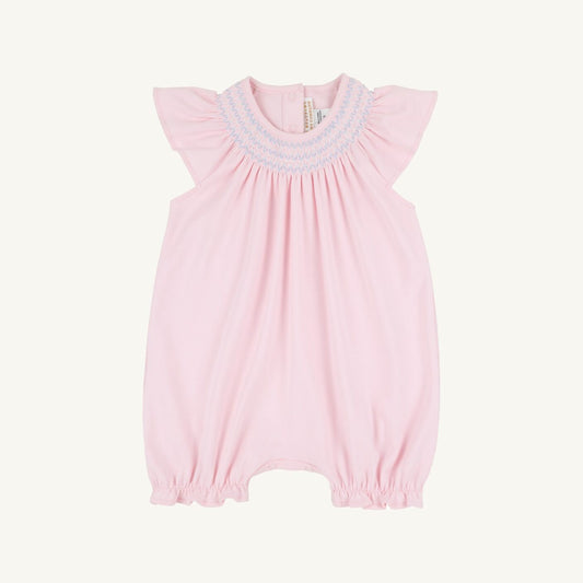 Sandy Smocked Romper-Pink/Blue