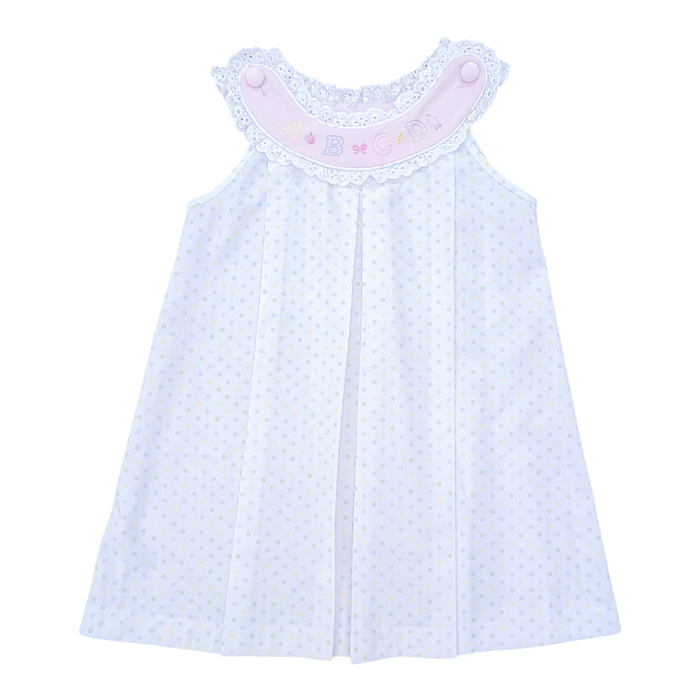 Callie Dress Blue Bot W/ABC Embroidery