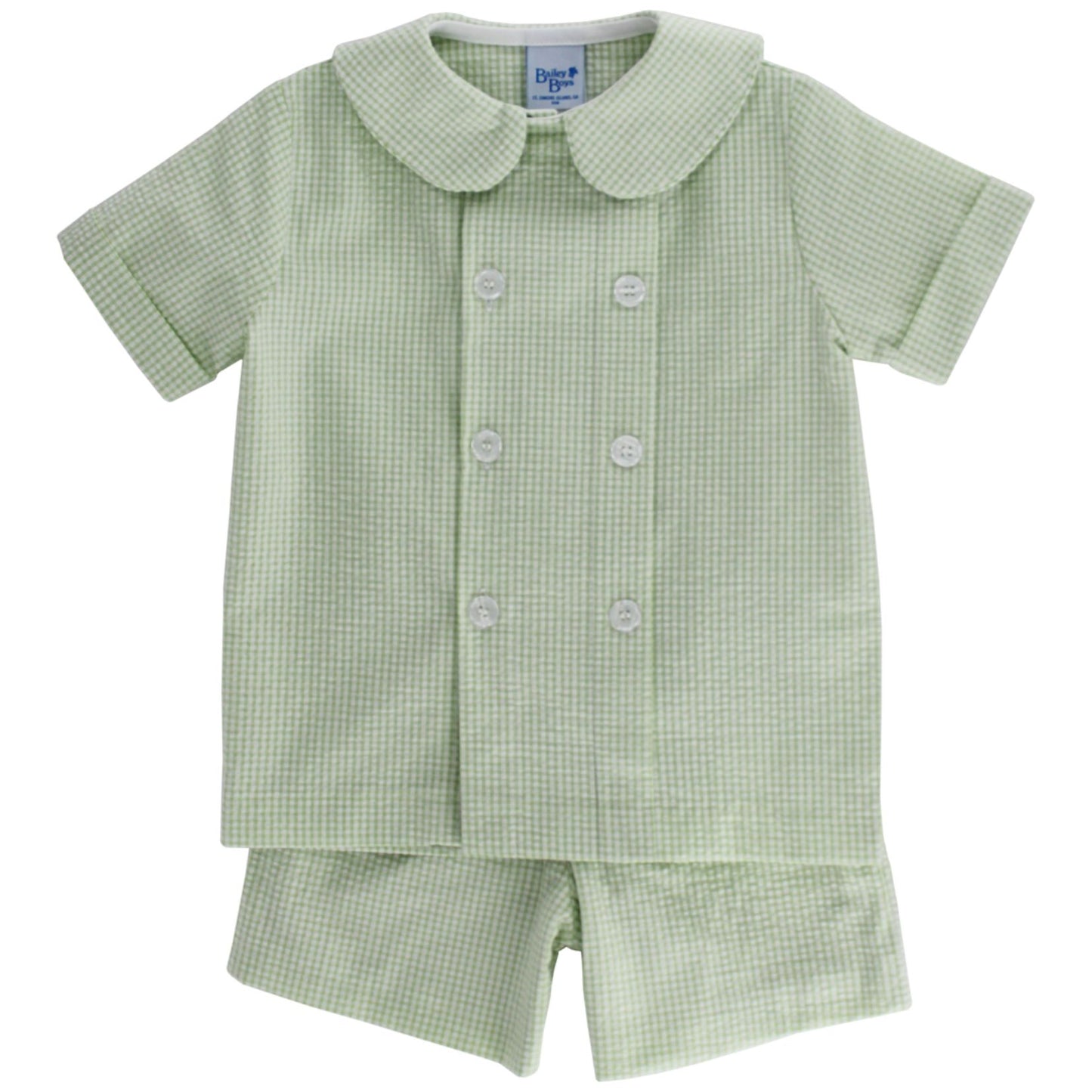 Green Seersucker Short Set