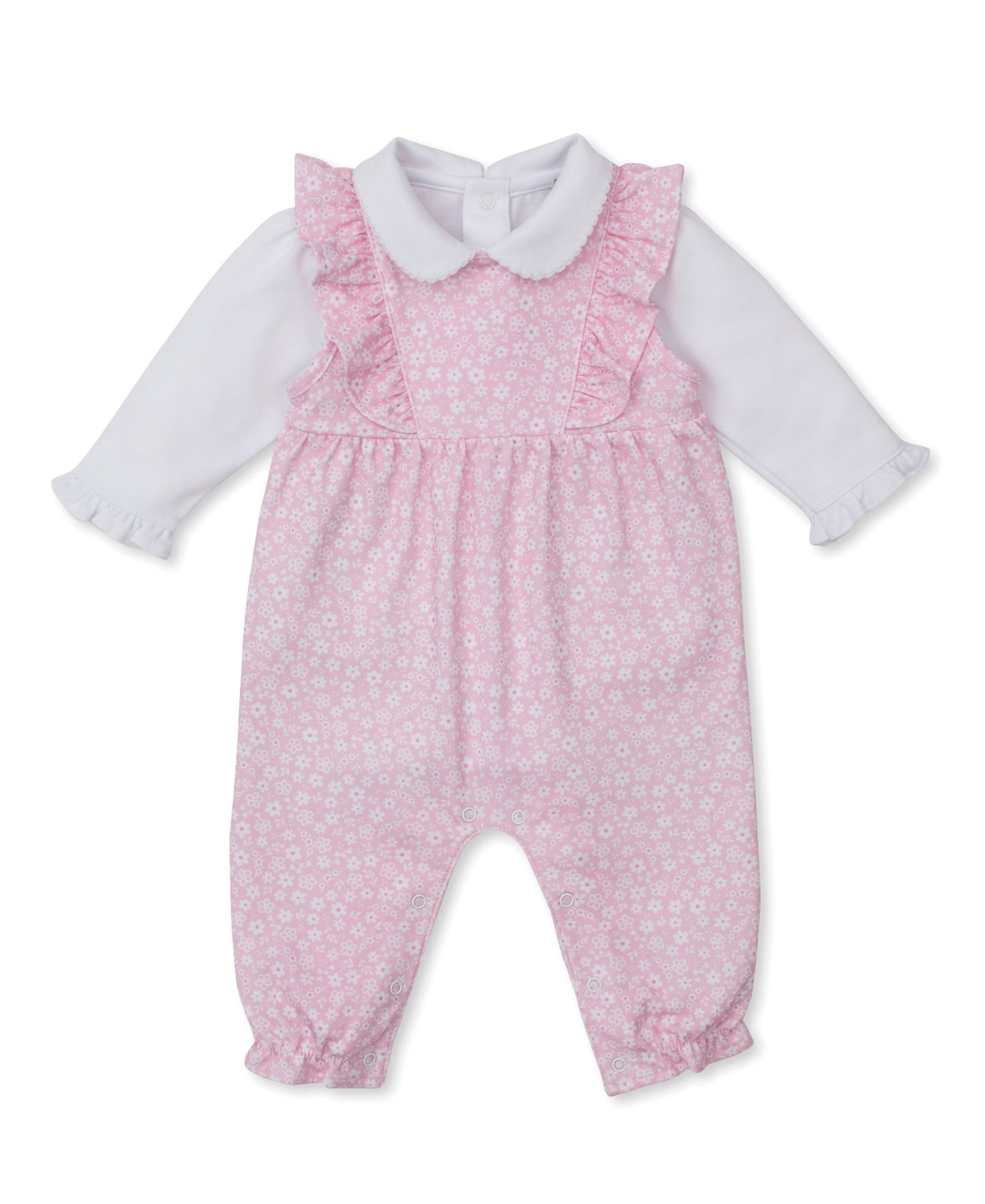 Pink Flower Overall Set  - Fall In Bloom