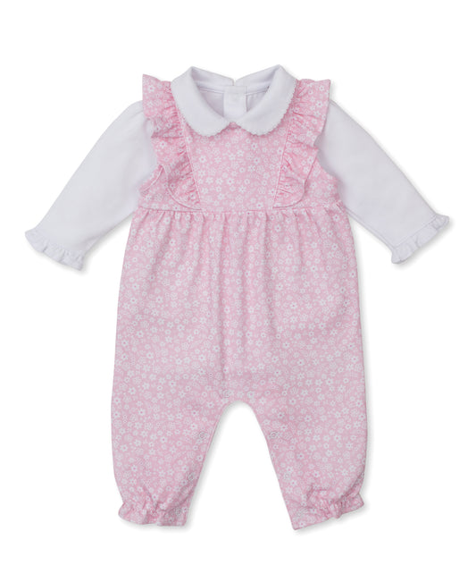 Pink Flower Overall Set  - Fall In Bloom