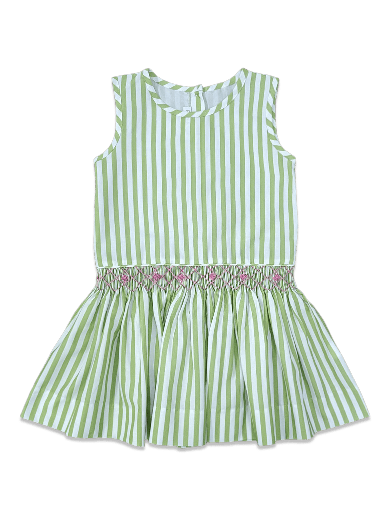Girls Green Stripe Dress