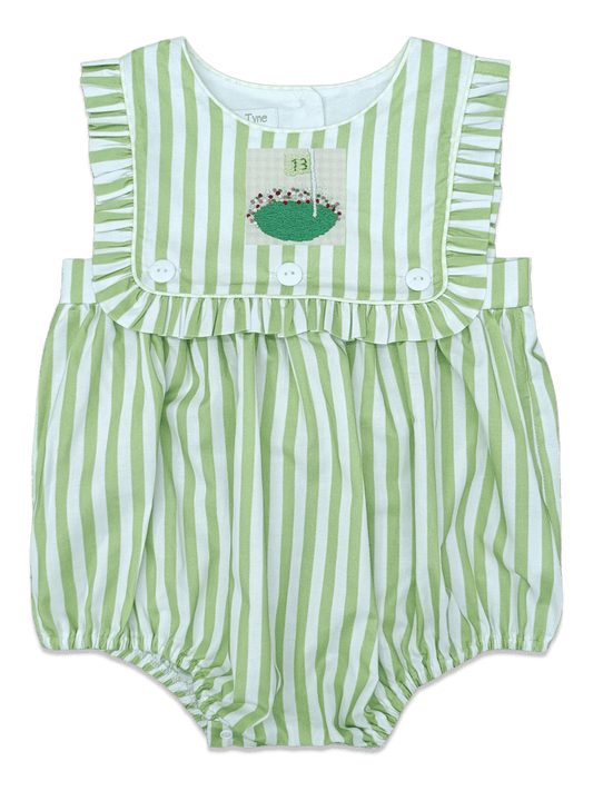 Girls Green Stripe Bubble Golf Green