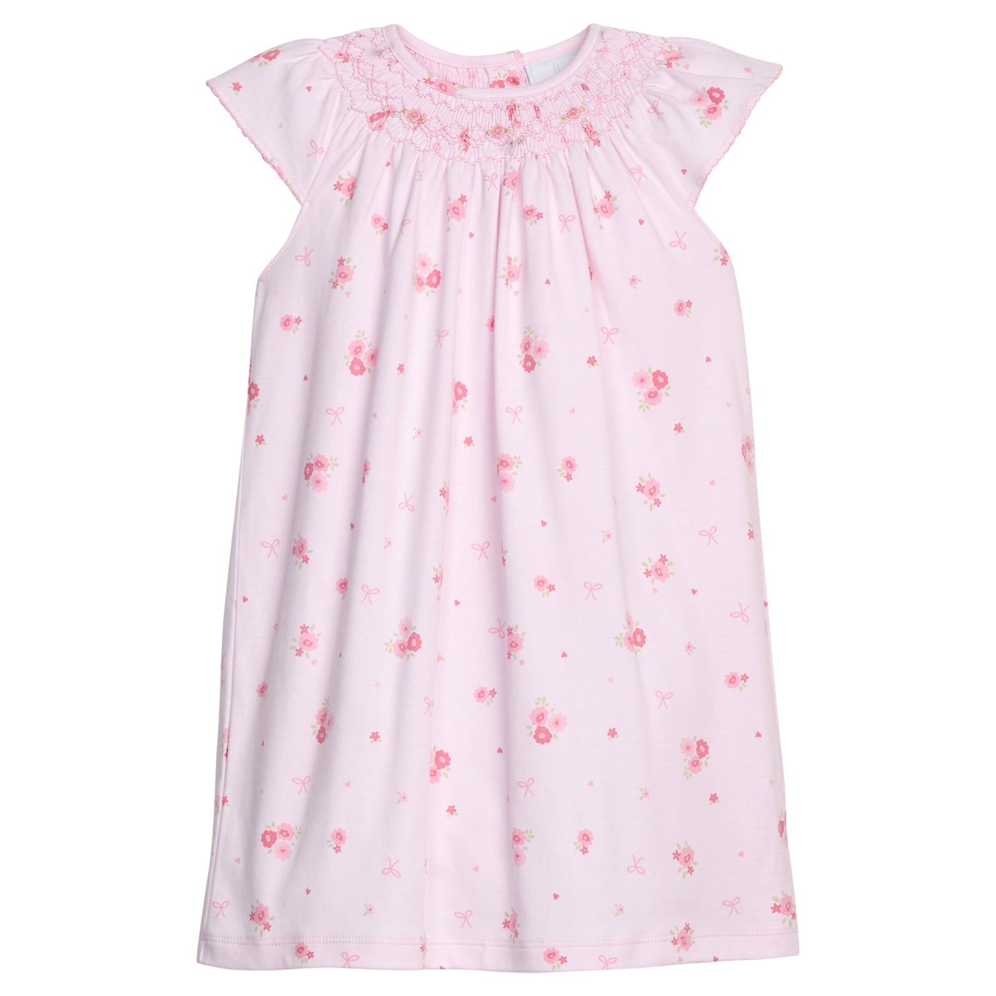Pink Smocked Bishop Dress - Primrose Floral