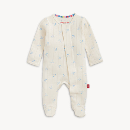 Airplanes Pointelle Magnetic Footie