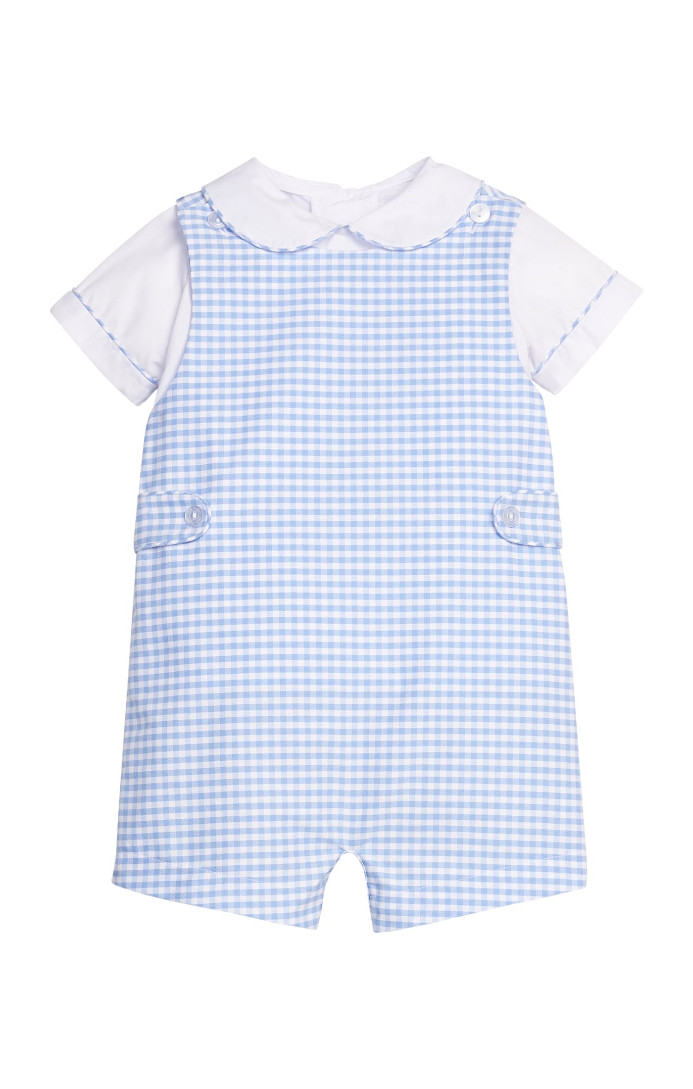 Button Tab John John Set - Blue Mayfair Gingham