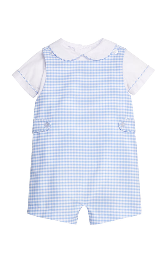 Button Tab John John Set - Blue Mayfair Gingham