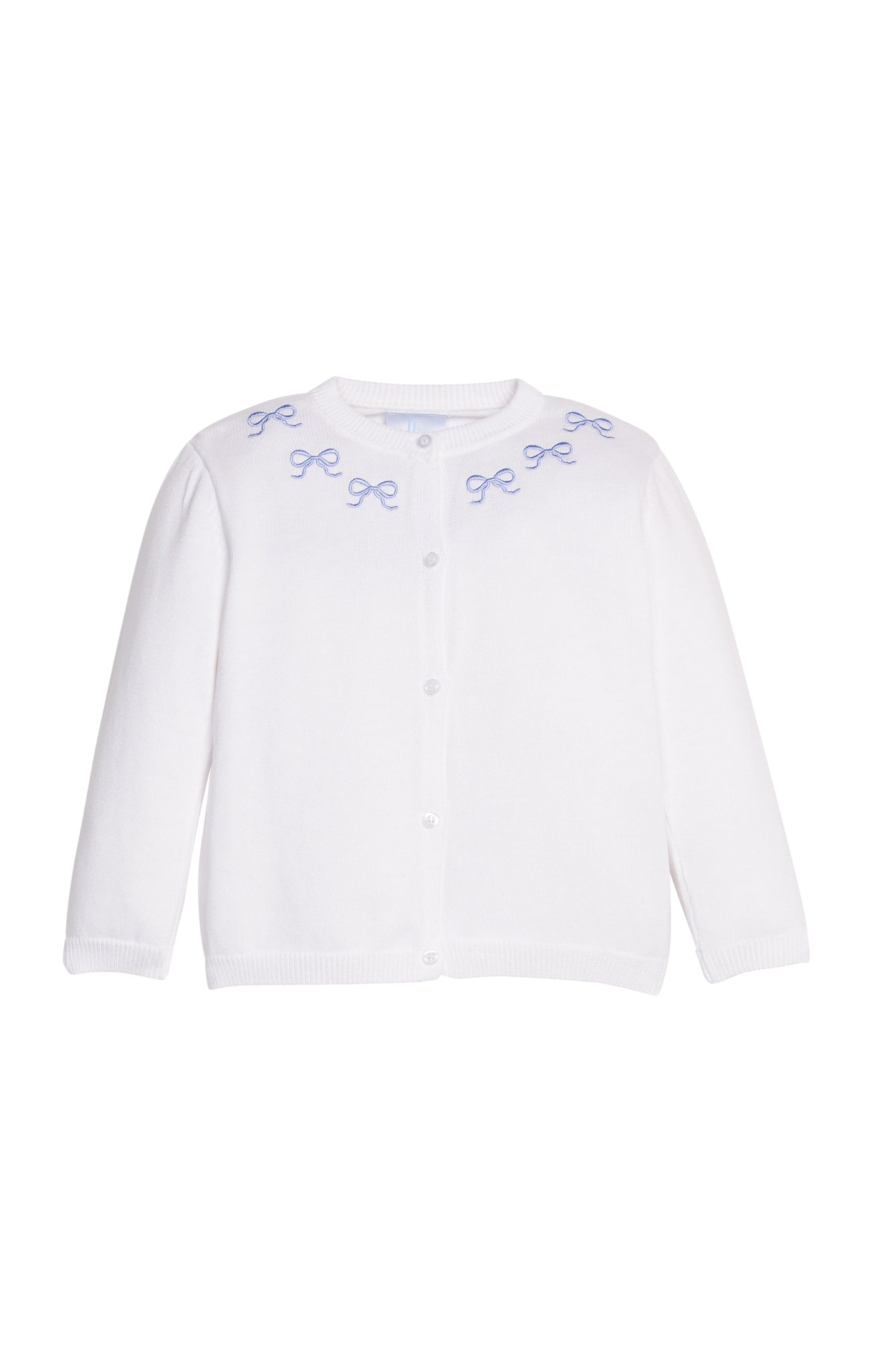 Embroidered Essential Cardigan - Blue Bows