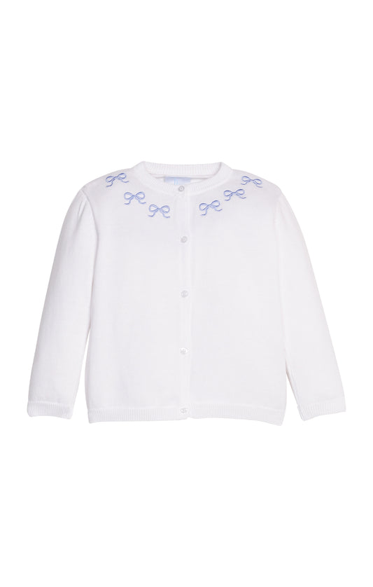 Embroidered Essential Cardigan - Blue Bows