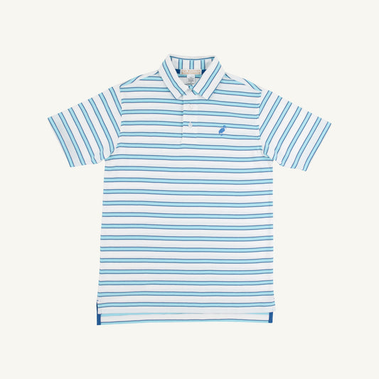 Prim and Proper Polo SS - Worth Ave White / Belhaven Blue