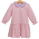 Katherine Dress- Light Pink Stripe/Lavender