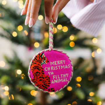 Filthy Animal Needlepoint Ornament