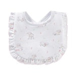 Tiny Baby Sheep - Girl Printed Pima Bib With Ruffle