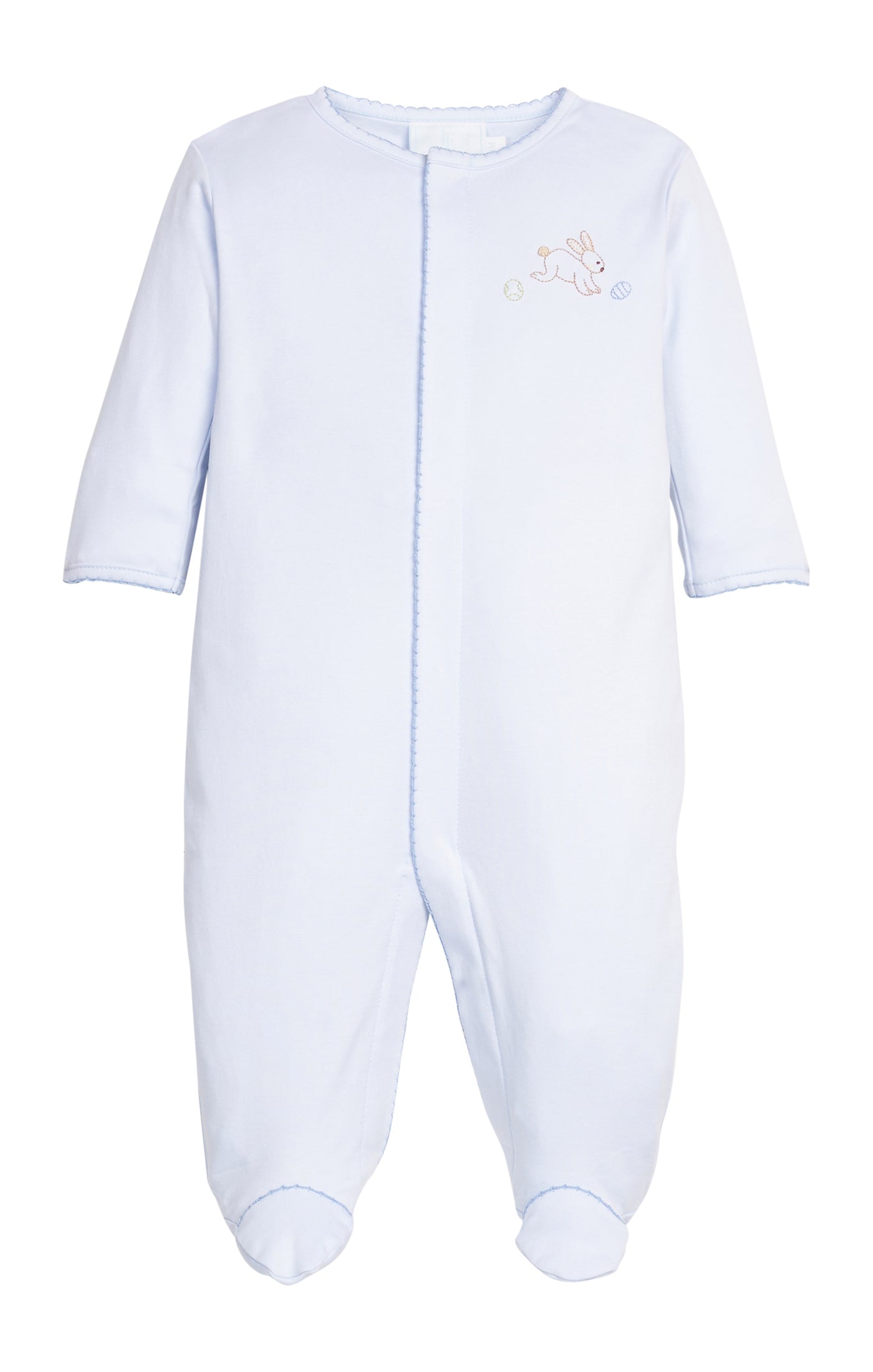 Blue Bunny Embroidered Footie