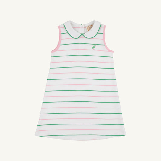 Sleeveless Maude's Peter Pan Collar Dress - Tradd Street Stripe