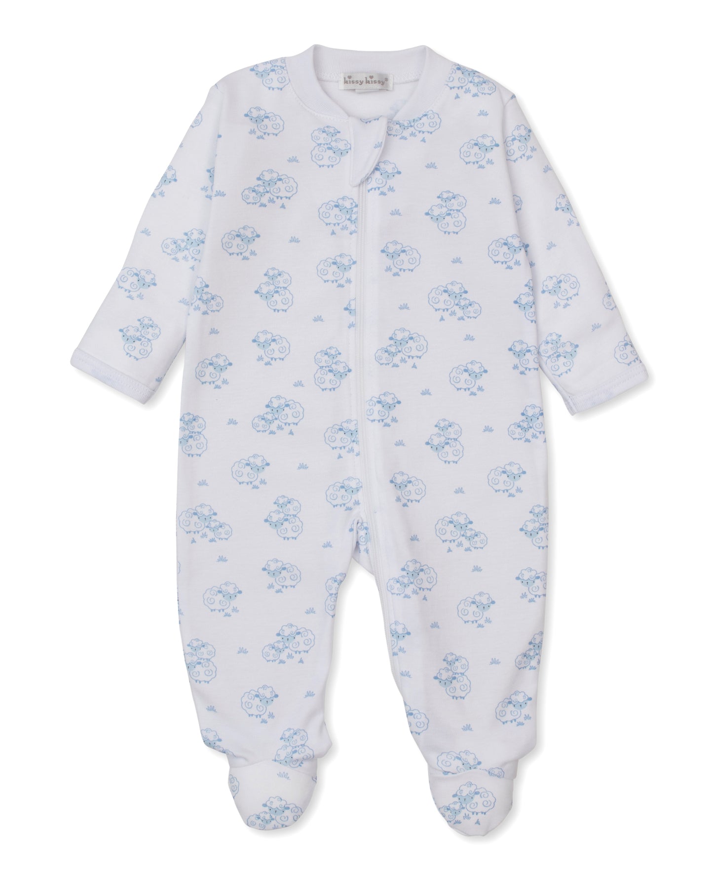 Sweet Sheep Blue Footie w/ Zip