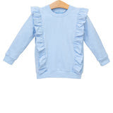 Laura Ruffle Pullover- Light Blue