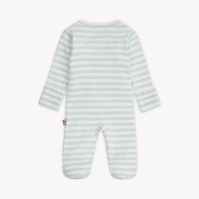 Blue Stripe Organic Cotton Footie