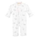 Bubbly Elephant Pink Print Ruffle Coverall