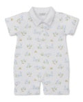 Baby Bunny Print Blue short Playsuit