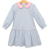 Katherine Dress- Light Blue Stripe/Light Pink