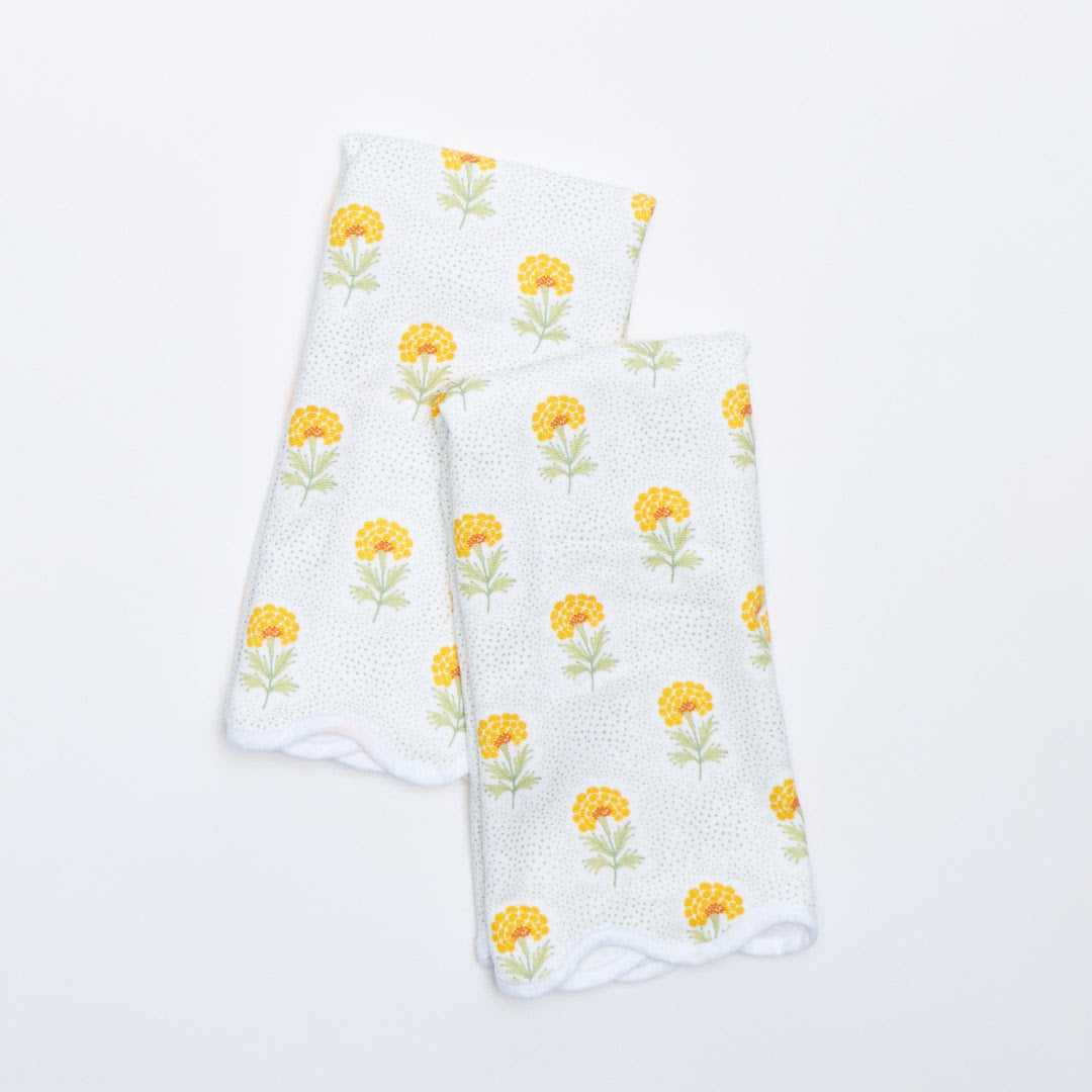 Scallop Kitchen Towel - Marigold - pair