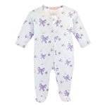 Lavender Bows Printed Footie