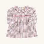 Ramona Ruffle Dress-Red/Green Plaid