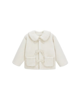 Shearling Collared Coat - Natural