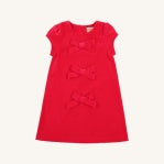 Betts Bow Dress - Velveteen Red