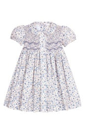 Smocked Bridget Dress - Wisteria Floral