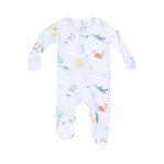 Sea Stripes Stripe 2 Way Zipper Footie