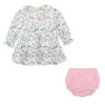 Prairie Beauty Print Dress w/ Ruffled Collar